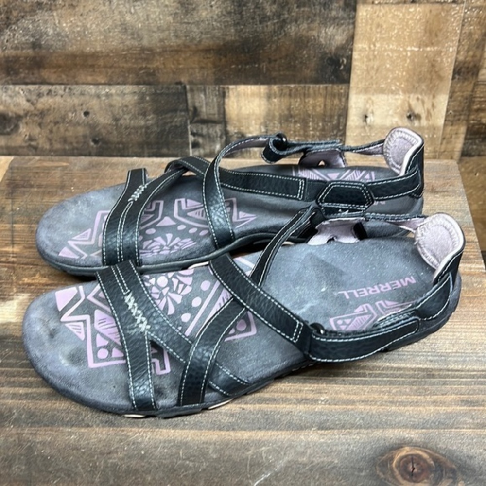 Merrell Kalari Lore Backstrap Black‎ Lilac Keepsake Sandals Size US 9/EURO 40